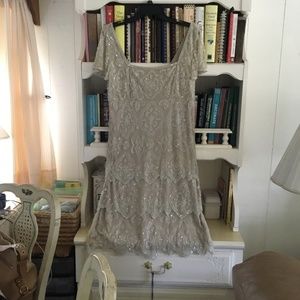Pizarro Nights cocktail dress.  Size 14. Beige